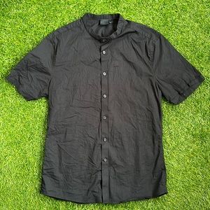 ASOS Band Collar Short Sleeve Button-down Shirt